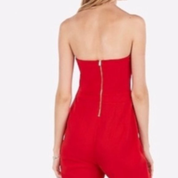 Red Strapless Sweetheart Jumpsuit - Picture 6 of 6